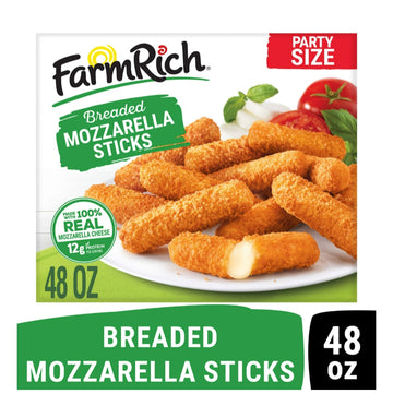 Farm Rich Breaded Mozzarella Sticks, Party Size, 48 oz
