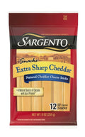 Sargento Extra Sharp Natural Cheddar Cheese Snack Sticks, 12 Count