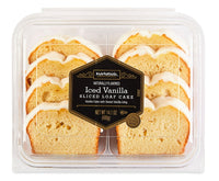 Iced Vanilla Creme Cake, Sliced, Bakery