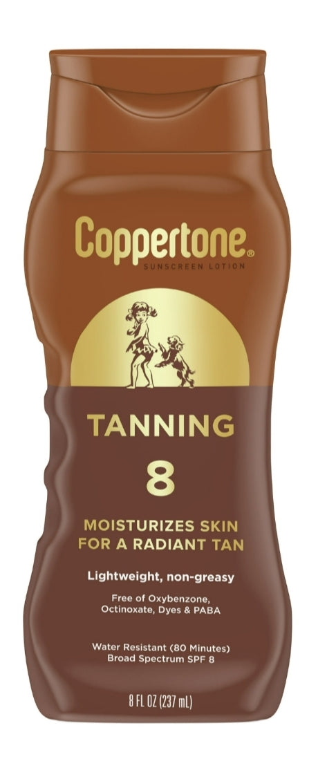 Coppertone Tanning SPF 8 Lotion, 8 oz.