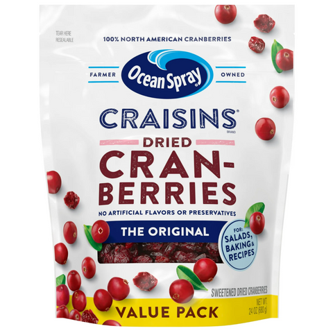 Ocean Spray Craisins Dried Cranberries Value Pack, 24oz