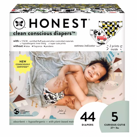 The Honest Company Clean Conscious Disposable Diapers - Size 5, 44 Ct