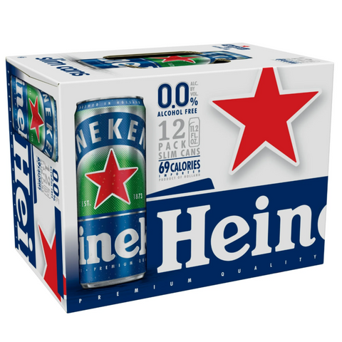 Heineken 0.0 Alcohol Free, 11.2 fl oz Cans, 12 Count