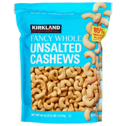 Kirkland Signature Fancy Whole Cashews, Unsalted, 2.5 lbs