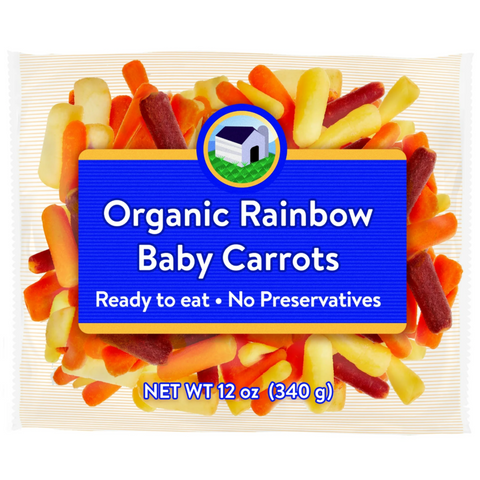 Organic Fresh Rainbow Baby Carrots, 12 oz Bag