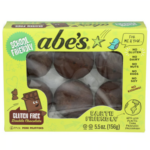Abe's, Mom's Gluten Free & Vegan Double Chocolate Mini Muffins, 5 oz, 6 Count