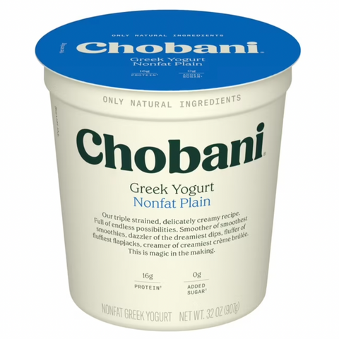Chobani Non-Fat Plain Greek Yogurt, 32 oz.