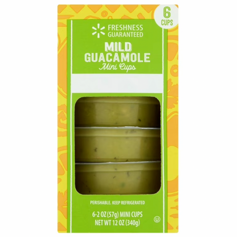 Freshness Guaranteed Mild Guacamole Mini Cups, 12 oz, 6 Count