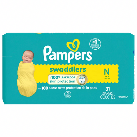 Pampers Swaddlers Diapers - Newborn, 31 Count