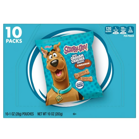Kellogg's Cinnamon Baked Graham Cracker Snacks, Lunch Snacks, 10 Count