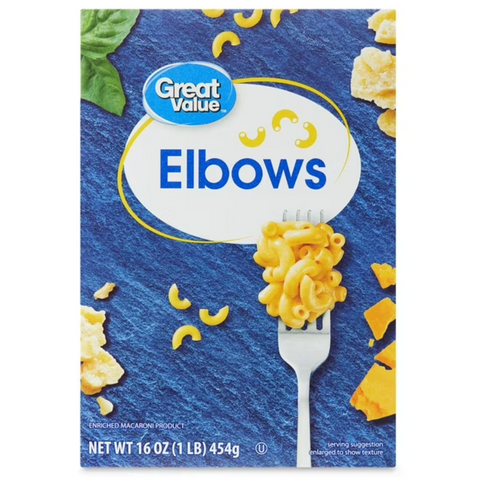 Great Value Elbows Pasta, 16 oz