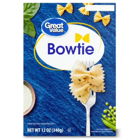 Great Value Bowtie Pasta, 12 oz