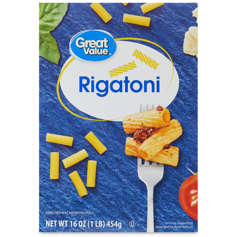 Great Value Rigatoni, 16 oz