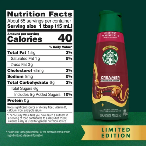 Starbucks Chestnut Praline Coffee Creamer, 28 fl oz