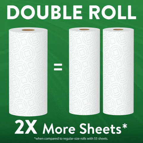 Great Value Ultra Strong Paper Towels, Split Sheets, 2 Double Rolls