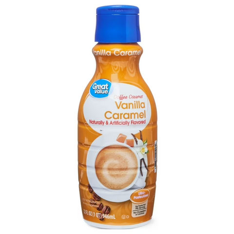 Great Value Vanilla Caramel Coffee Creamer, 32 fl oz
