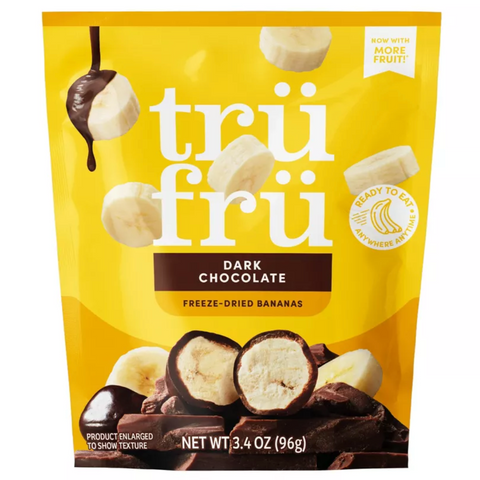 Tru Fru Hyper-Dried Banana Covered in Dark Chocolate Candy, 3.4oz