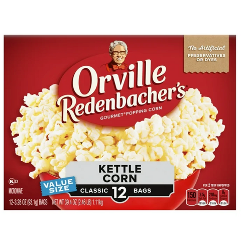 Orville Redenbachers Kettle Corn Popcorn, 3.28 oz. 12 Ct