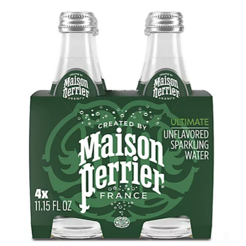 Perrier Carbonated Mineral Water Glass Bottles 11.15 Fl Oz. 4Ct