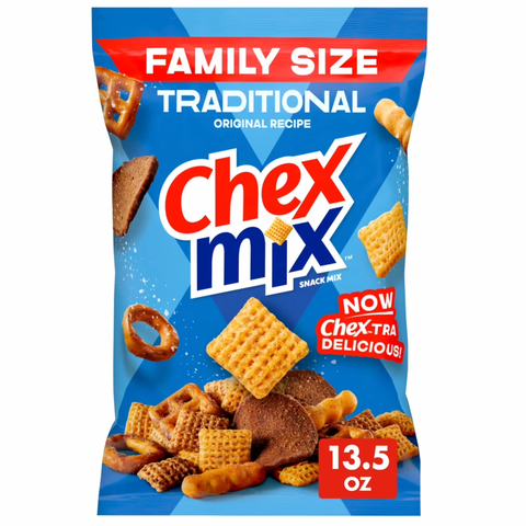 Chex Mix Traditional Savory Snack Mix, Family Size, 13.5 oz