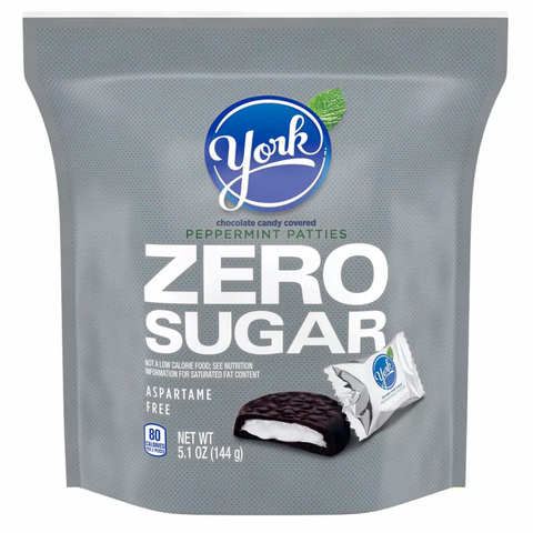 York Zero Sugar Chocolate Peppermint Patties Candy, 5.1oz