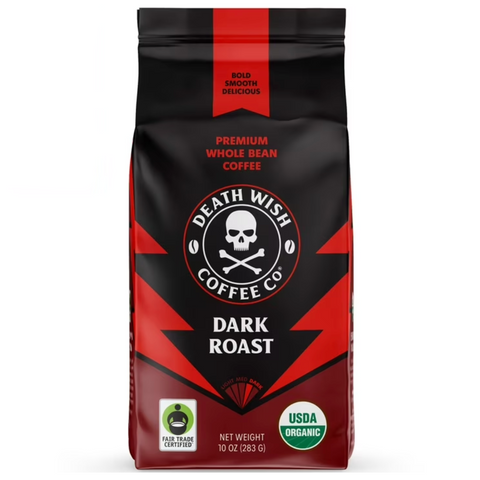 Death Wish Dark Roast Ground Coffee Organic Fair Trade, 10oz