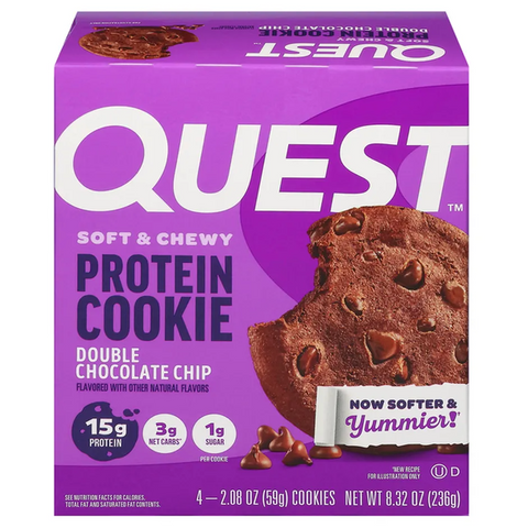 Quest Protein Cookie, Double Chocolate Chip, 4 Ct