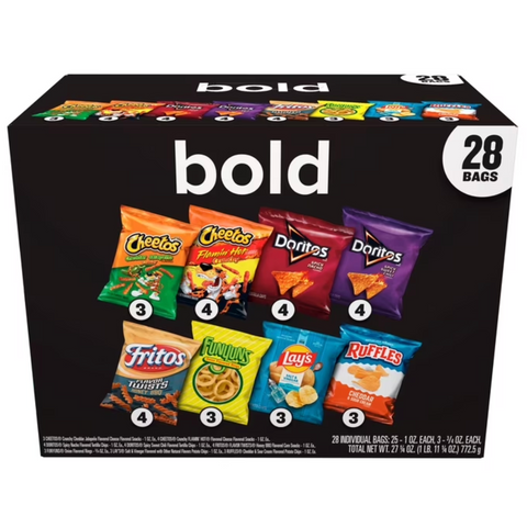 Frito Lay Chips Bold Mix Variety Pack, Party Size, 28 Count