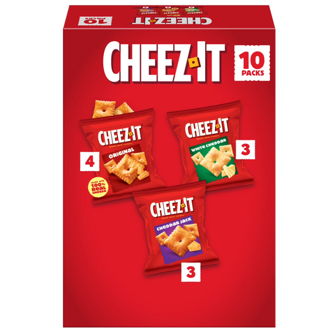 Cheez-It Variety Pack Baked Snack Crackers, Lunch Snacks, 10 Count