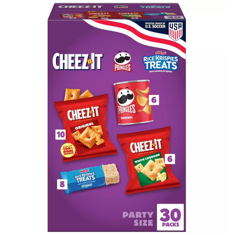 Kellogg's Mega Variety Pack, Lunch Snacks, 30 Count