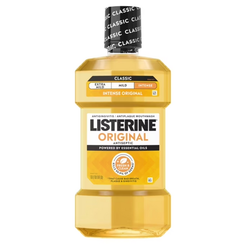 Listerine Original Antiseptic Mouthwash for Bad Breath & Plaque Oral Care, 1 L