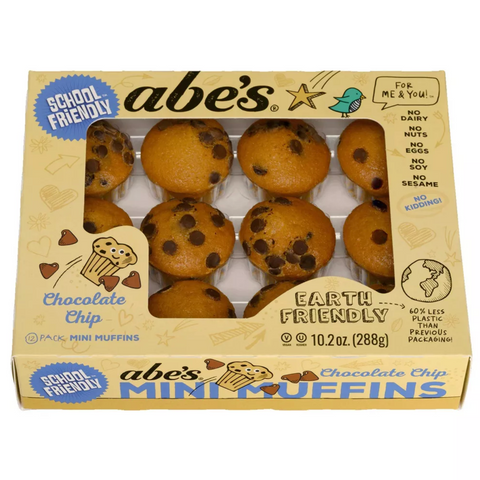 Abe's Vegan Muffins Vegan Chocolate Chip Cookie Mini Muffins, 10 oz, 12 Count
