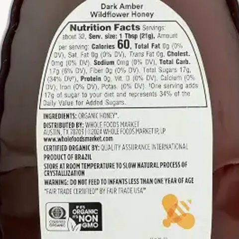 365 Organic Amber Mountain Forest Honey, 24 oz
