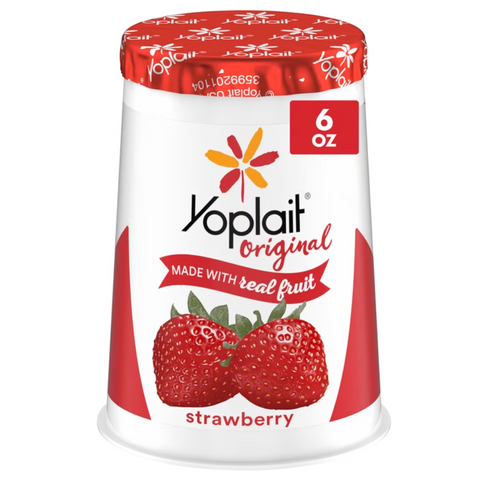 Yoplait Original Low Fat Strawberry Yogurt Cup, Made with Real Fruit, 6 oz