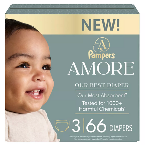 Amore by Pampers Diapers Super Pack - Size 3, 66 Count