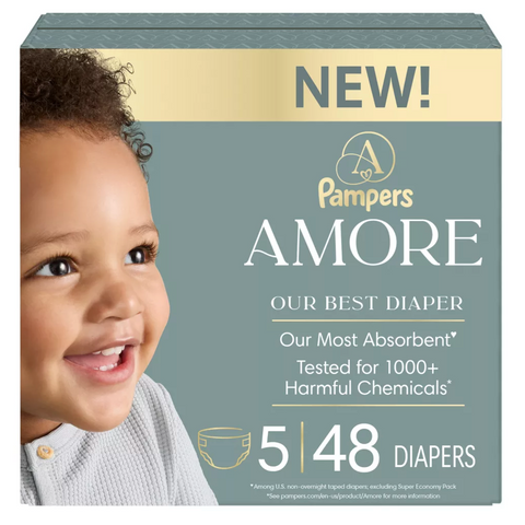 Amore by Pampers Diapers Super Pack - Size 5, 48 Count
