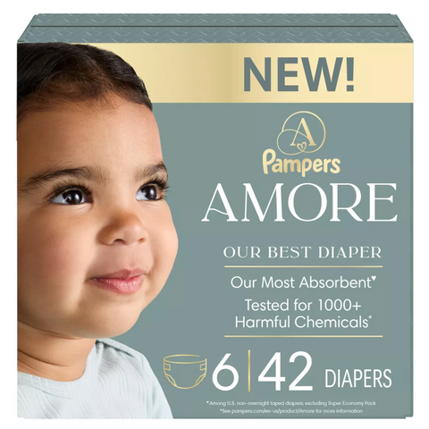 Amore by Pampers Diapers Super Pack - Size 6, 42 Count