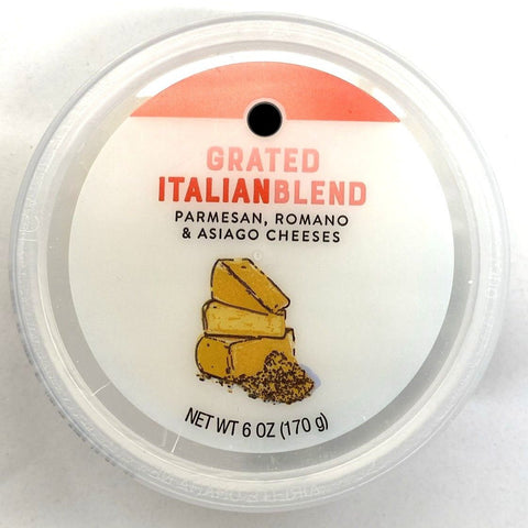 Store Brand Italian Blend Parmesan, Asiago, Romano, Shredded Cheese, 6 oz.