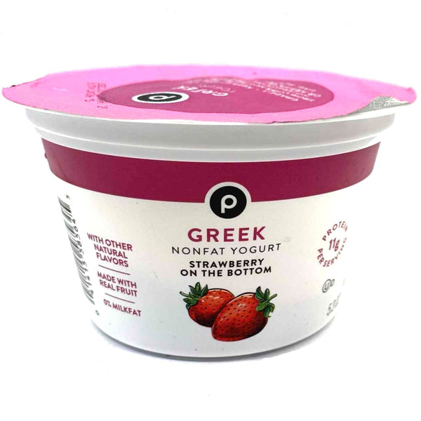 Store Brand Greek Yogurt, Nonfat, Strawberry On The Bottom, 5.3 oz