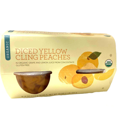 Organic Store Brand Organic Diced Yellow Cling Peaches, 4 Count