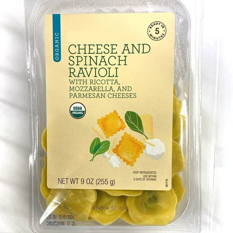 Organic Store Brand Cheese And Spinach Ravioli, 9oz