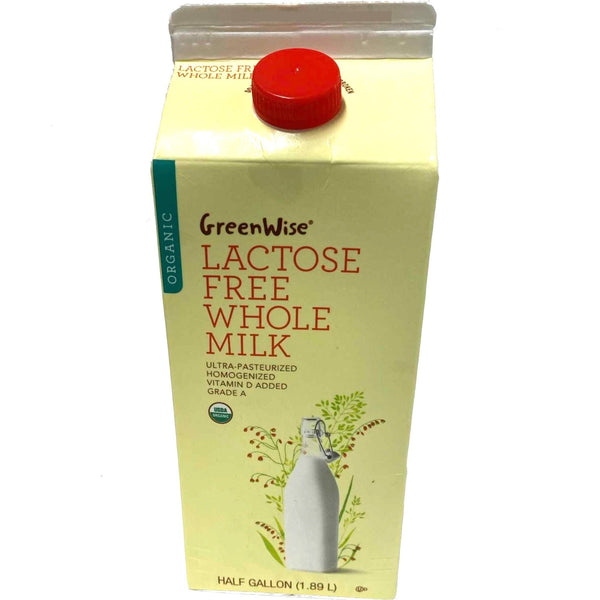 Organic Store Brand Lactose Free, Organic Whole Milk, Half Gallon