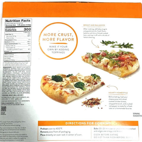 Store Brand Four Cheese Pizza, Crispy Crust, 28.2 oz.