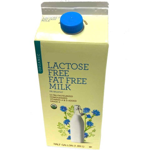 Organic Store Brand Lactose Free, Organic Fat Free Milk, Half Gallon