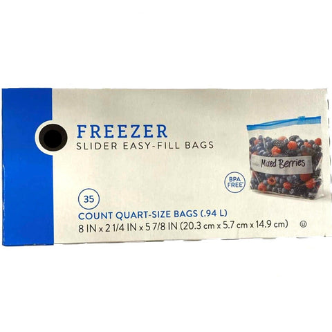 Store Brand Freezer Slider Easy-Fill Bags, 35 Count