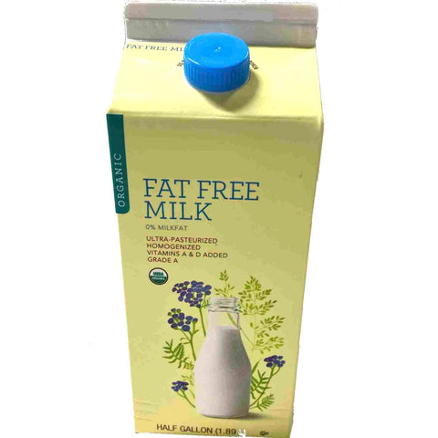 Organic Store Brand Fat Free Milk, Half Gallon