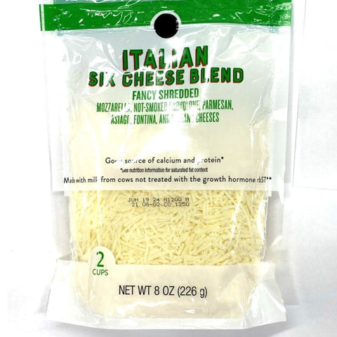 Store Brand Six Cheese Italian Fancy Shredded Cheese, 8oz