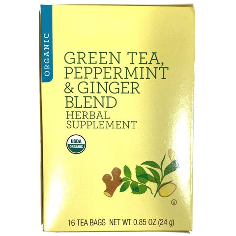 Organic Store Brand Herbal Green Tea, Peppermint & Ginger Blend, Tea Bags, 16 Count