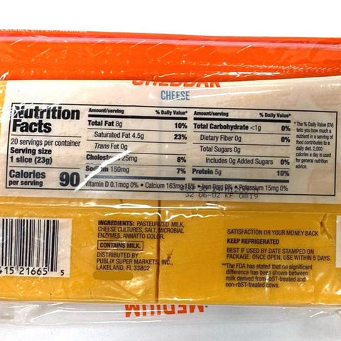 Store Brand Medium Cheddar Cheese Slices, 20 Slices