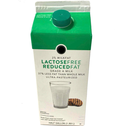 Store Brand Lactose Free, Reduced Fat, 2% Milk Fat, Half Gallon